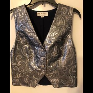 St. Johns Collection Metallic and Navy Vest